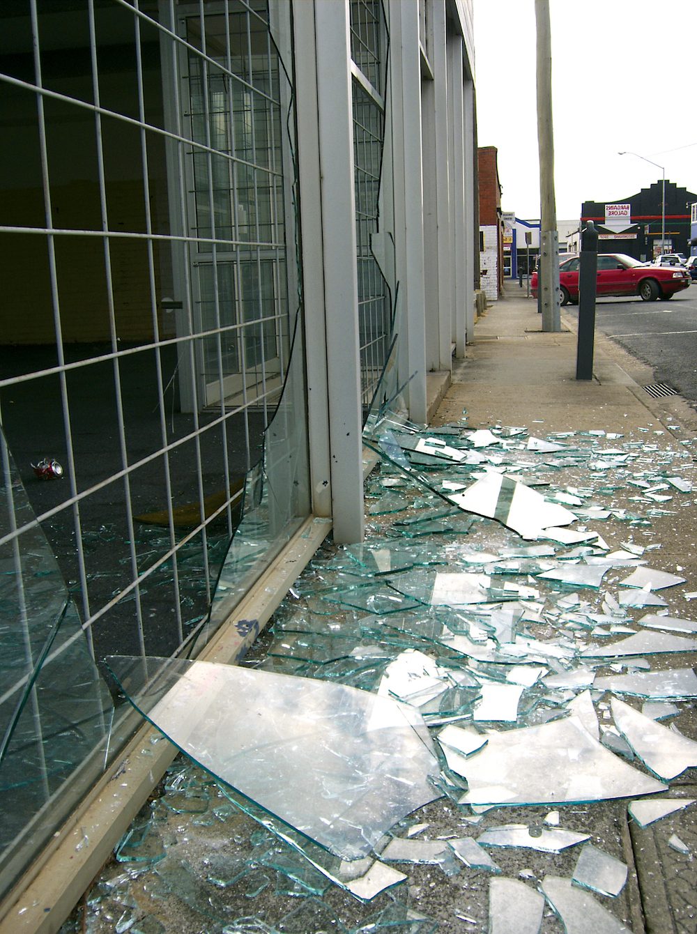 Broken shop window Film in Houston