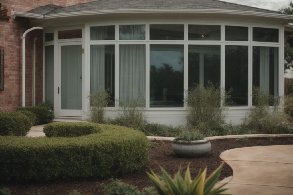 Houston home exterior with opaque privacy window film