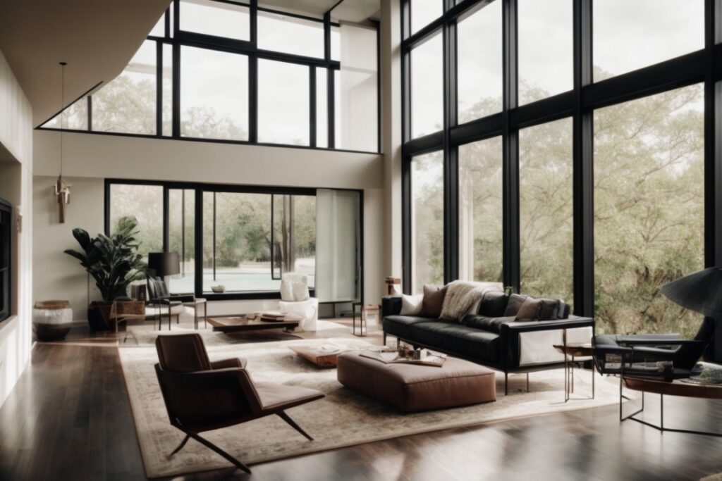Houston home interior with windows covered in high-quality window film