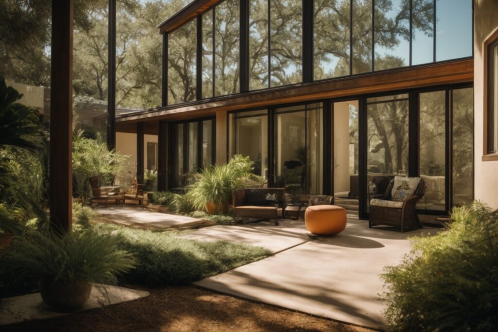 Houston home with sparkling windows under the Texas sun, interior comfort and energy savings