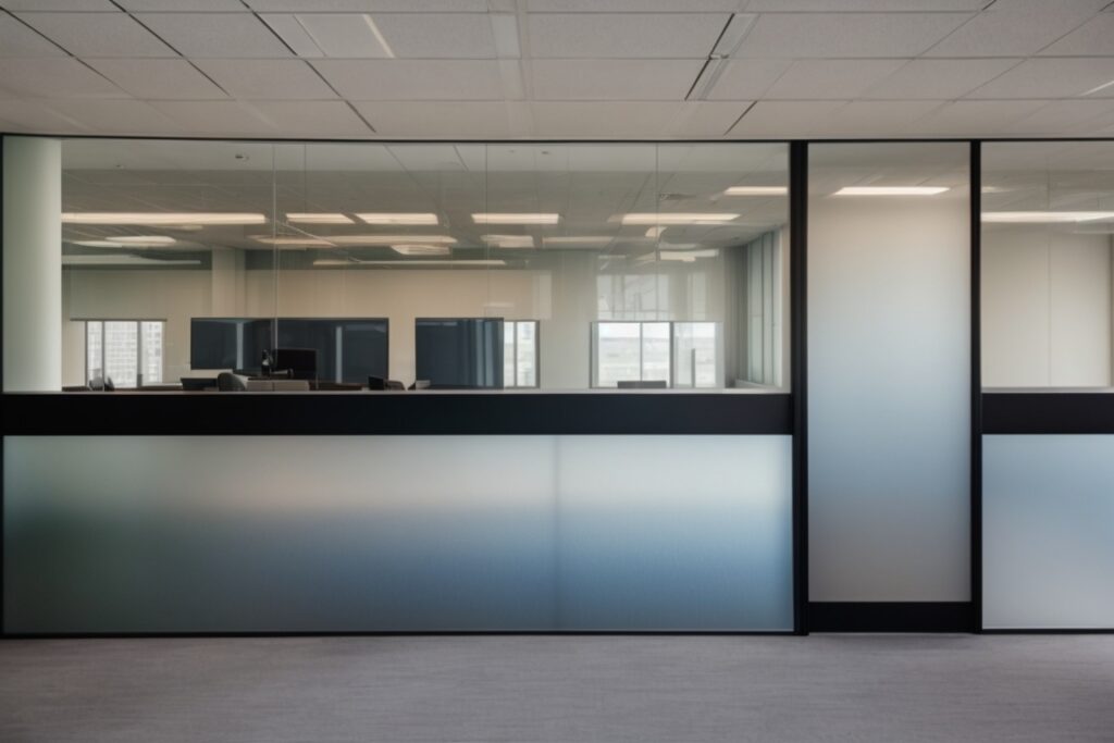 Houston office with sunlight reflecting window film
