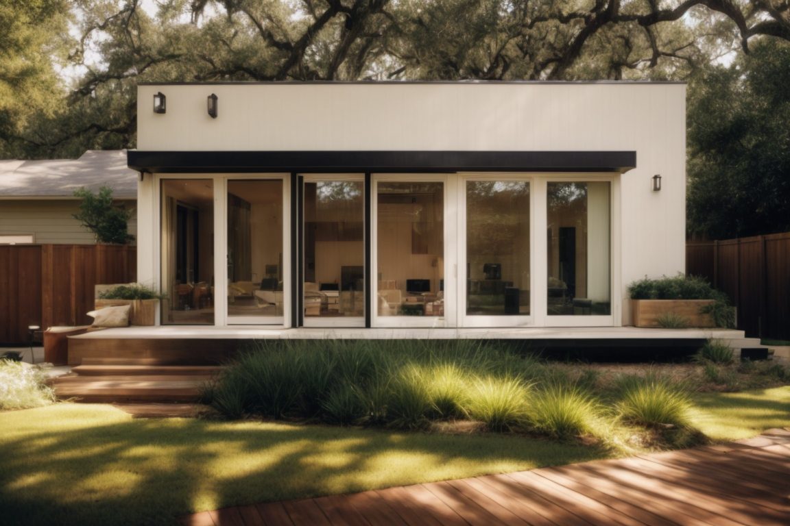 Houston home with opaque window films, sunlit interior, and energy-efficient design