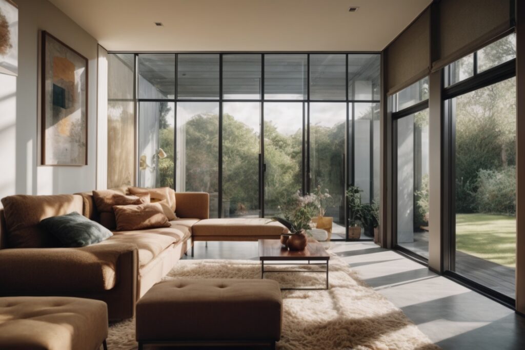 interior of residential home with UV protective window film