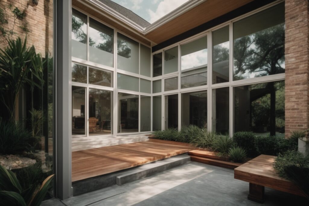 Houston home with tinted windows for privacy and sun protection
