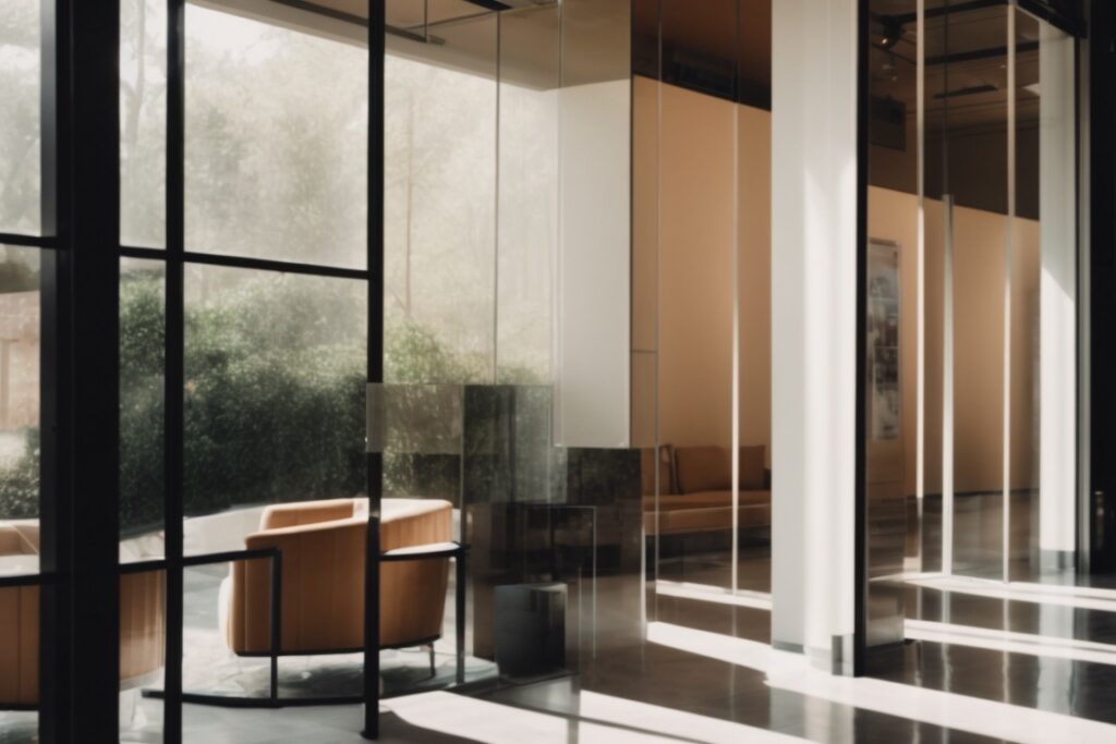 Houston boutique with elegant window tint film, shielding interiors from sunlight