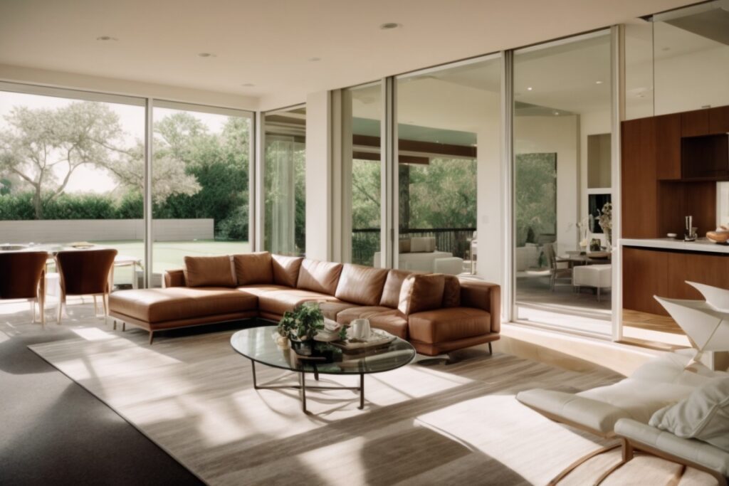 interior of a Houston home with UV protecting window film